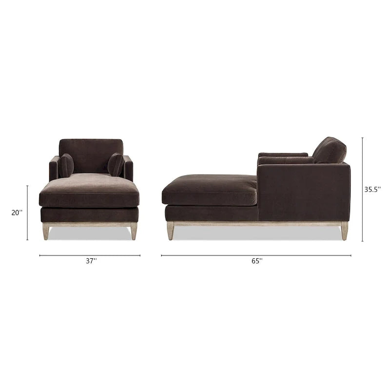 Chaiselongue mit Performance-Samtbezug, 65 Zoll
