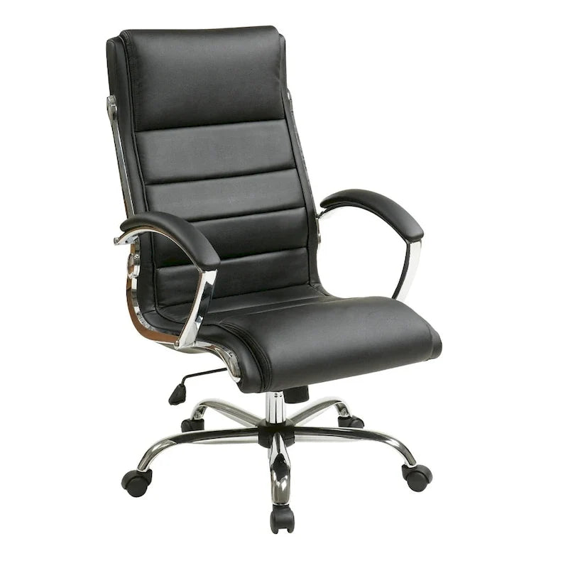 Office Chair with Padded Arms in Faux Leather