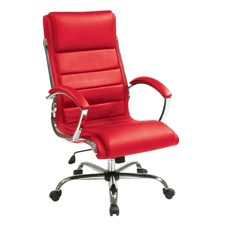 Office Chair with Padded Arms in Faux Leather