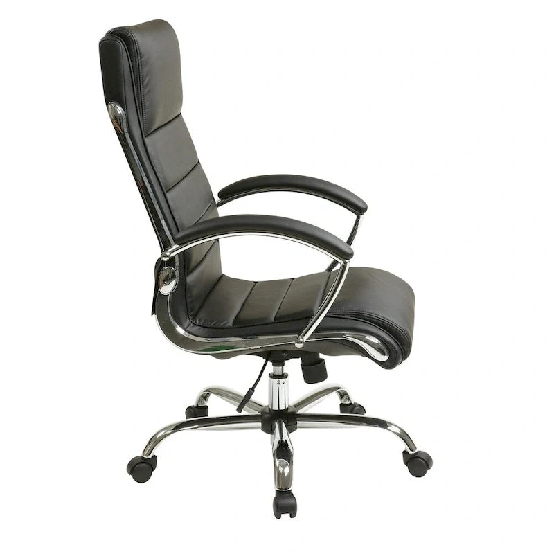 Office Chair with Padded Arms in Faux Leather