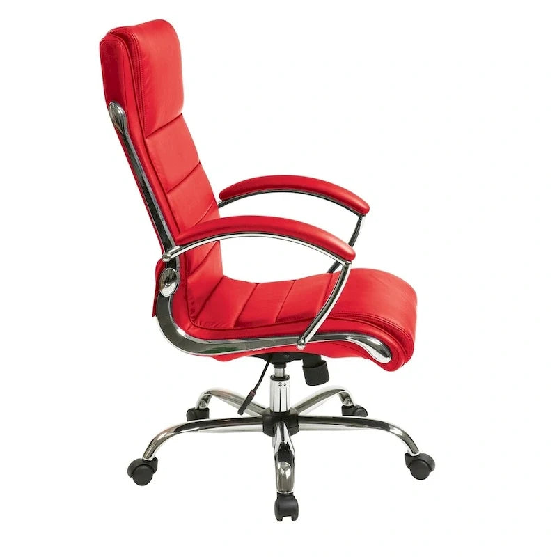 Office Chair with Padded Arms in Faux Leather