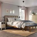 Wood V-Open Panel Headboard and Frame Platform Bed