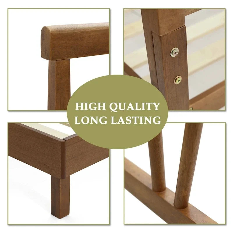Wood V-Open Panel Headboard and Frame Platform Bed