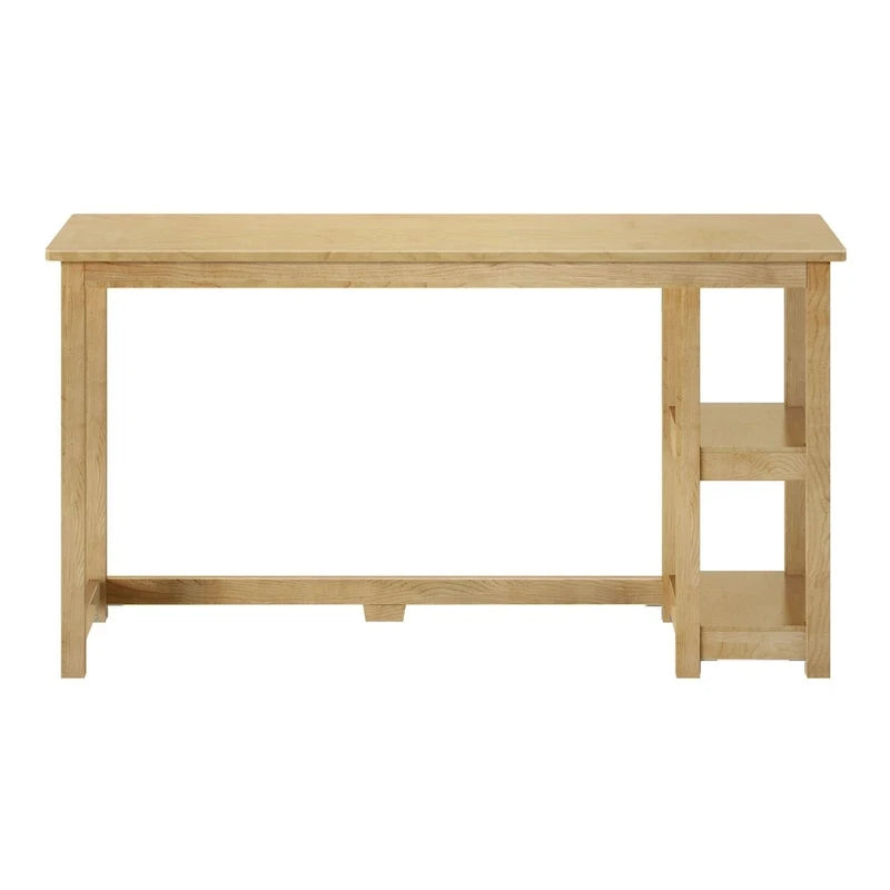 Escritorio sencillo para computadora con estante de almacenamiento lateral, mesa de madera para escribir y estudiar en casa o la oficina