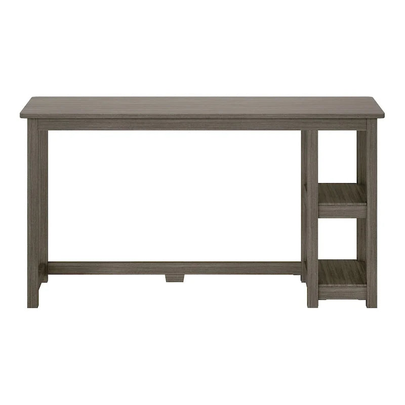 Escritorio sencillo para computadora con estante de almacenamiento lateral, mesa de madera para escribir y estudiar en casa o la oficina