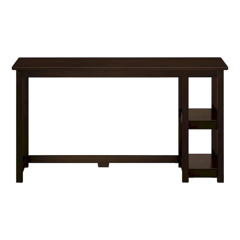 Escritorio sencillo para computadora con estante de almacenamiento lateral, mesa de madera para escribir y estudiar en casa o la oficina