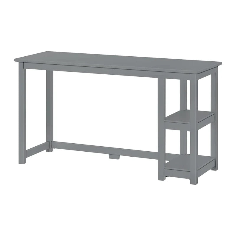 Escritorio sencillo para computadora con estante de almacenamiento lateral, mesa de madera para escribir y estudiar en casa o la oficina