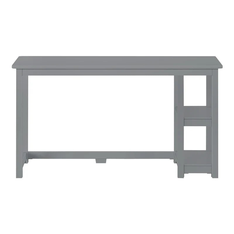 Escritorio sencillo para computadora con estante de almacenamiento lateral, mesa de madera para escribir y estudiar en casa o la oficina