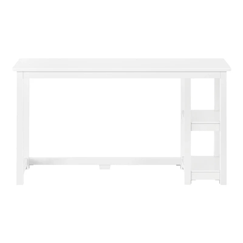 Escritorio sencillo para computadora con estante de almacenamiento lateral, mesa de madera para escribir y estudiar en casa o la oficina