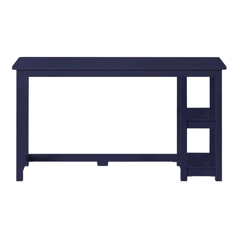 Escritorio sencillo para computadora con estante de almacenamiento lateral, mesa de madera para escribir y estudiar en casa o la oficina