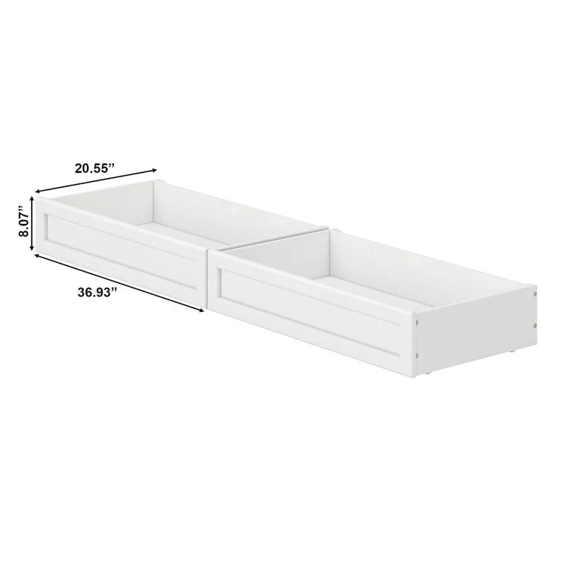Cajones de almacenamiento bajo la cama para camas Twin-Full, estilo moderno de mediados de siglo