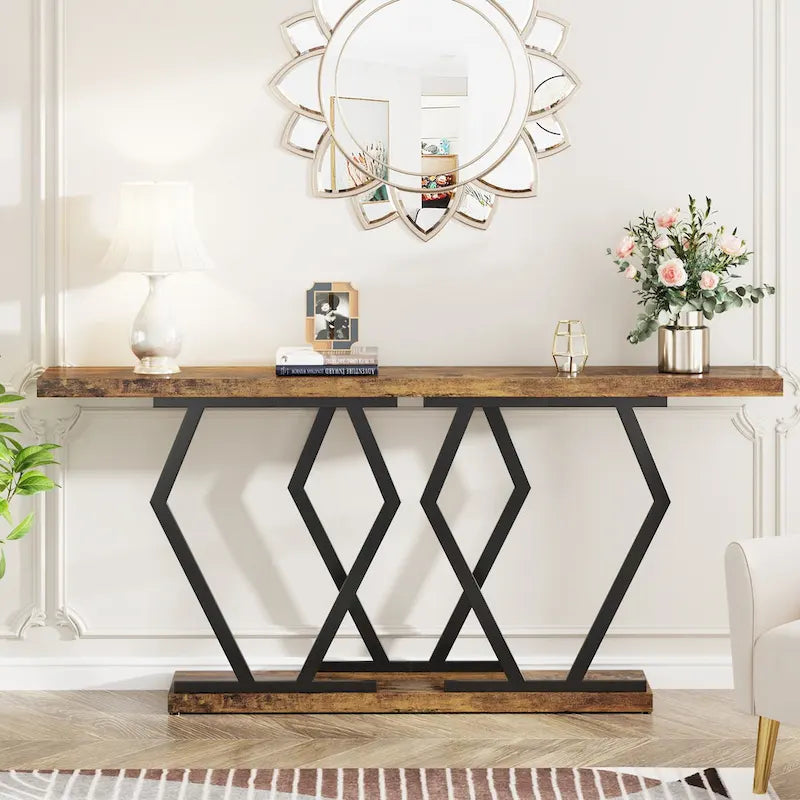 Consola larga para sofá, para entrada y pasillo, mesas decorativas