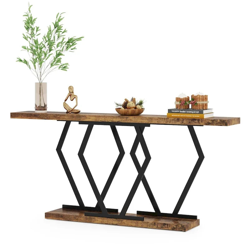 Consola larga para sofá, para entrada y pasillo, mesas decorativas