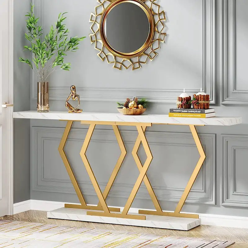 Consola larga para sofá, para entrada y pasillo, mesas decorativas