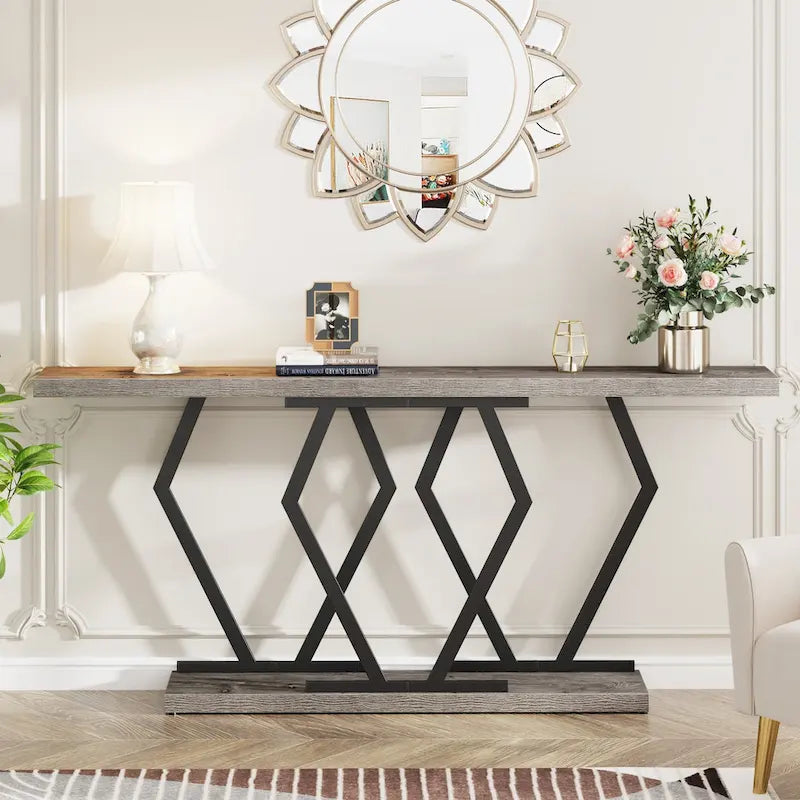 Consola larga para sofá, para entrada y pasillo, mesas decorativas