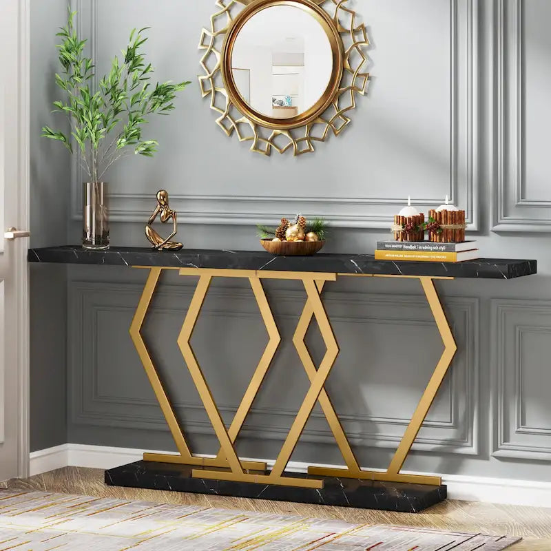 Consola larga para sofá, para entrada y pasillo, mesas decorativas