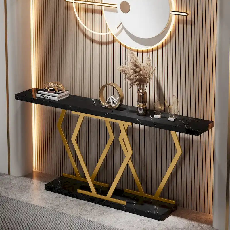 Consola larga para sofá, para entrada y pasillo, mesas decorativas