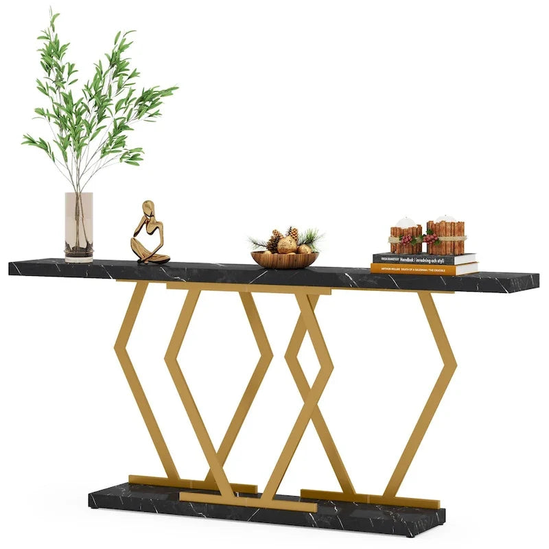 Consola larga para sofá, para entrada y pasillo, mesas decorativas