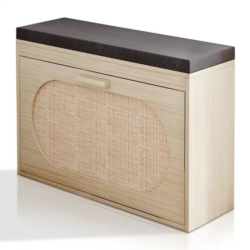 Banc d’entrée avec range-chaussures en rotin