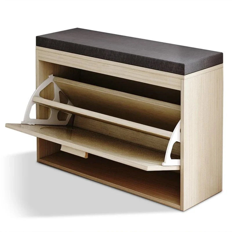 Banc d’entrée avec range-chaussures en rotin