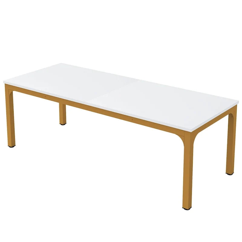 Mesa de comedor rectangular con estructura robusta