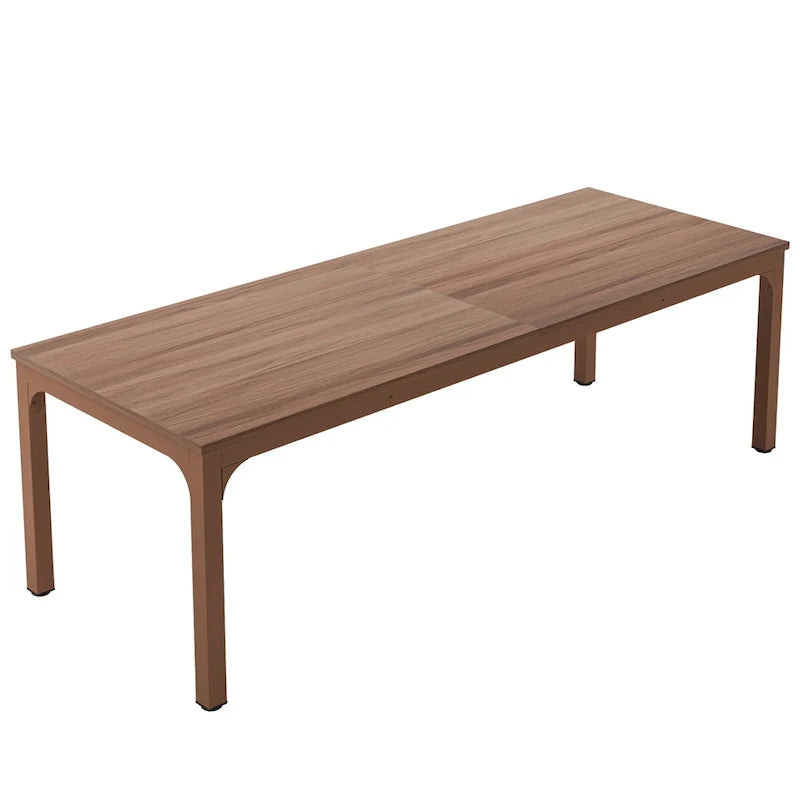 Mesa de comedor rectangular con estructura robusta