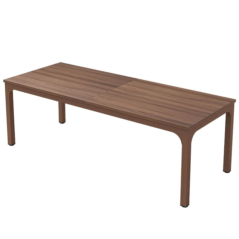 Mesa de comedor rectangular con estructura robusta