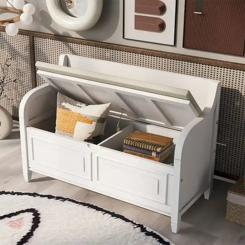 Rangement multifonctionnel en bois massif pour entrée