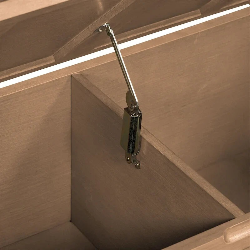 Rangement multifonctionnel en bois massif pour entrée
