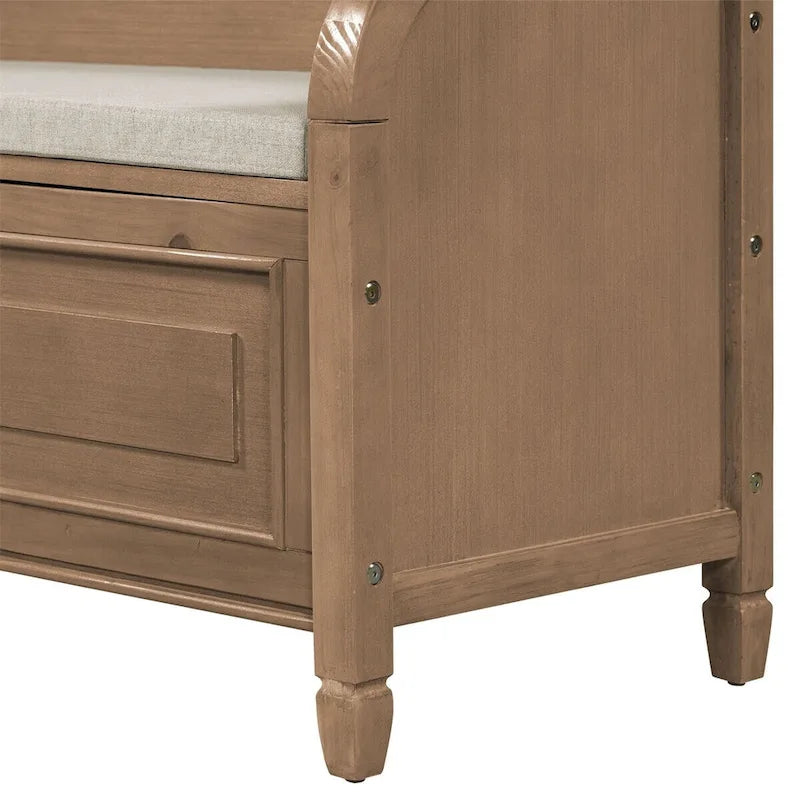 Rangement multifonctionnel en bois massif pour entrée