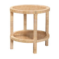 Natural Brown Mahogany Wood and Natural Rattan