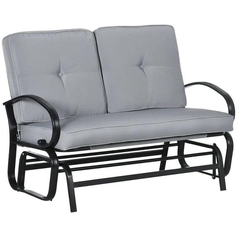 Schaukelsofa für zwei Personen für die Terrasse mit getufteten Kissen
