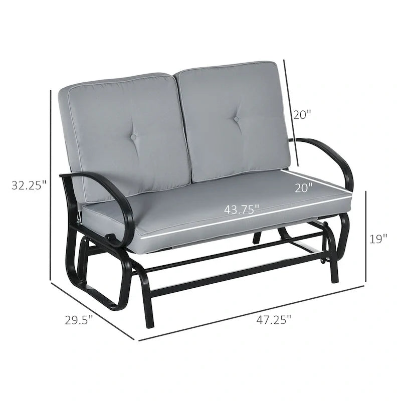 Schaukelsofa für zwei Personen für die Terrasse mit getufteten Kissen