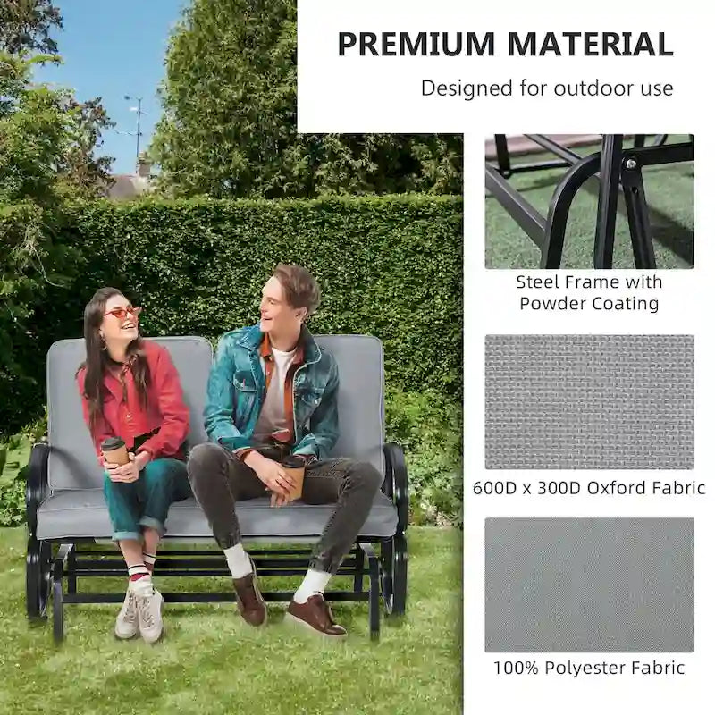 Schaukelsofa für zwei Personen für die Terrasse mit getufteten Kissen