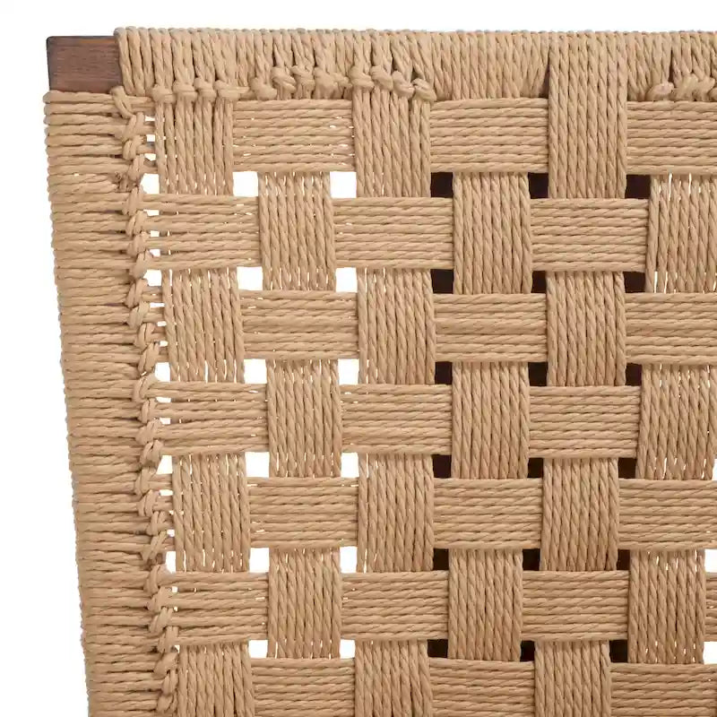 Esszimmerstühle aus geflochtenem Seil, handgeflochtene Polsterstühle mit Holzgestell