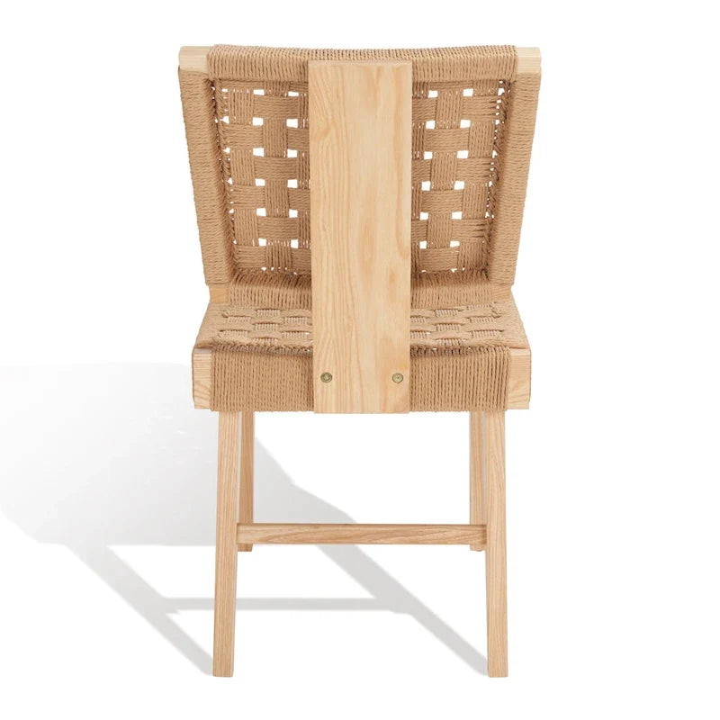 Esszimmerstühle aus geflochtenem Seil, handgeflochtene Polsterstühle mit Holzgestell
