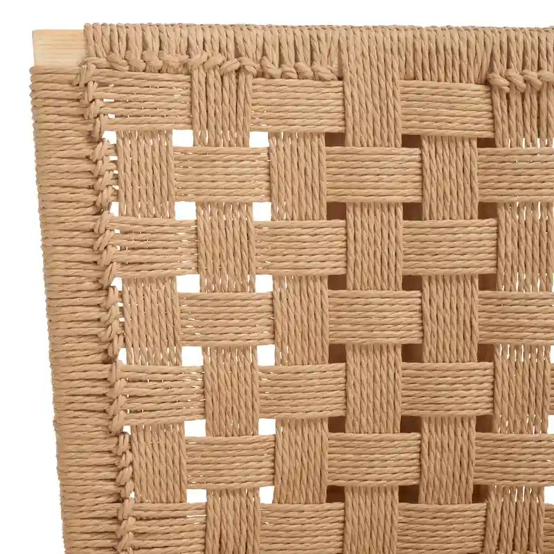 Esszimmerstühle aus geflochtenem Seil, handgeflochtene Polsterstühle mit Holzgestell