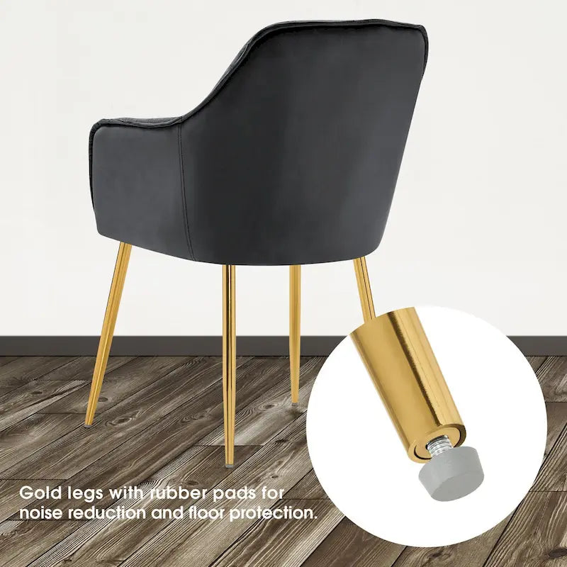 Polstersessel aus Samt, Loungesessel mit Knopfheftung und goldenen Metallbeinen
