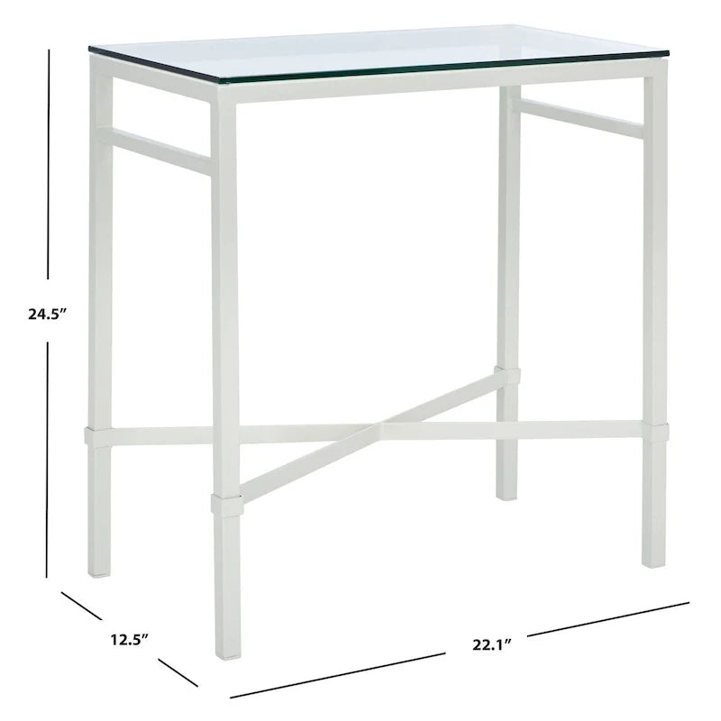 Mesa auxiliar de vidrio con estructura de metal dorado, mesa decorativa moderna de vidrio transparente para sala de estar