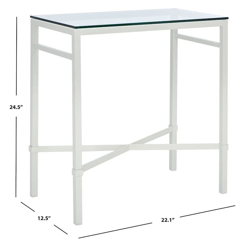 Beistelltisch mit goldenem Metallgestell und Glasplatte, moderner transparenter Glastisch fürs Wohnzimmer