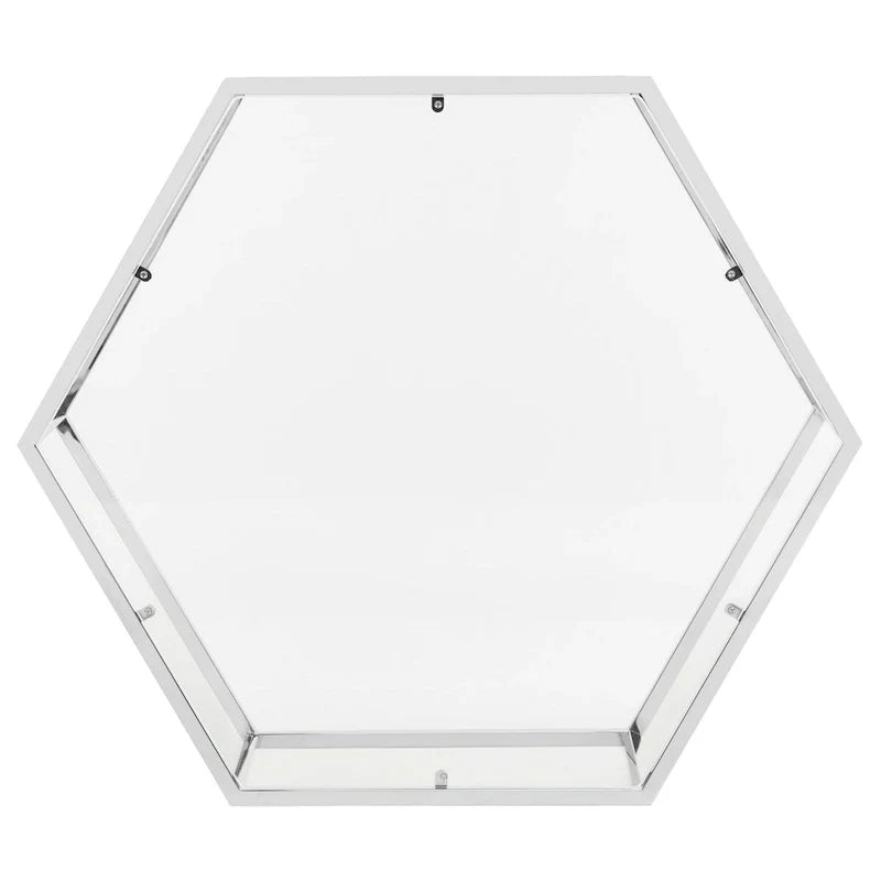 Sechseckiger Couchtisch aus verchromtem Glas
