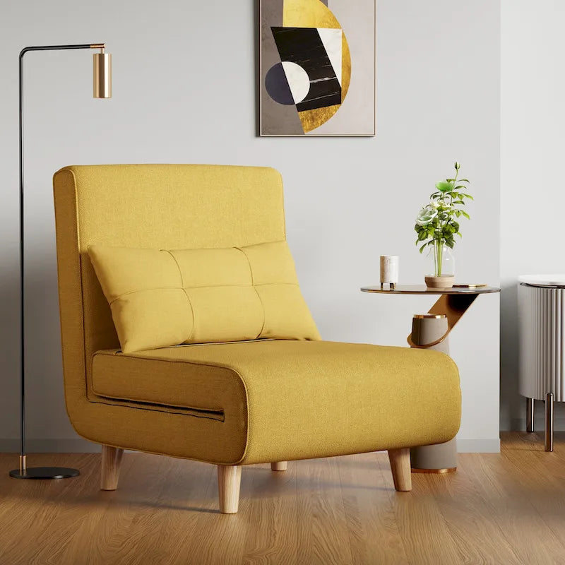 3 in 1 Convertible Upholstered Sofa Bed Sleeper Chair, Chaise Lounge Sofa, Folding Sleeper Chair, Recliner Chair with Pillow