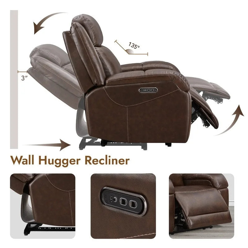 Sillones reclinables eléctricos con reposacabezas eléctrico y puertos de carga