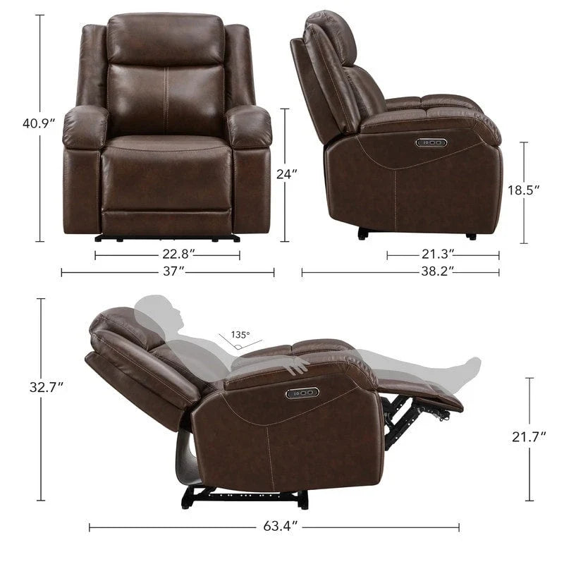 Sillones reclinables eléctricos con reposacabezas eléctrico y puertos de carga