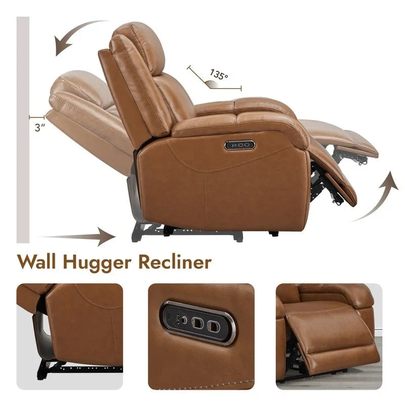 Sillones reclinables eléctricos con reposacabezas eléctrico y puertos de carga