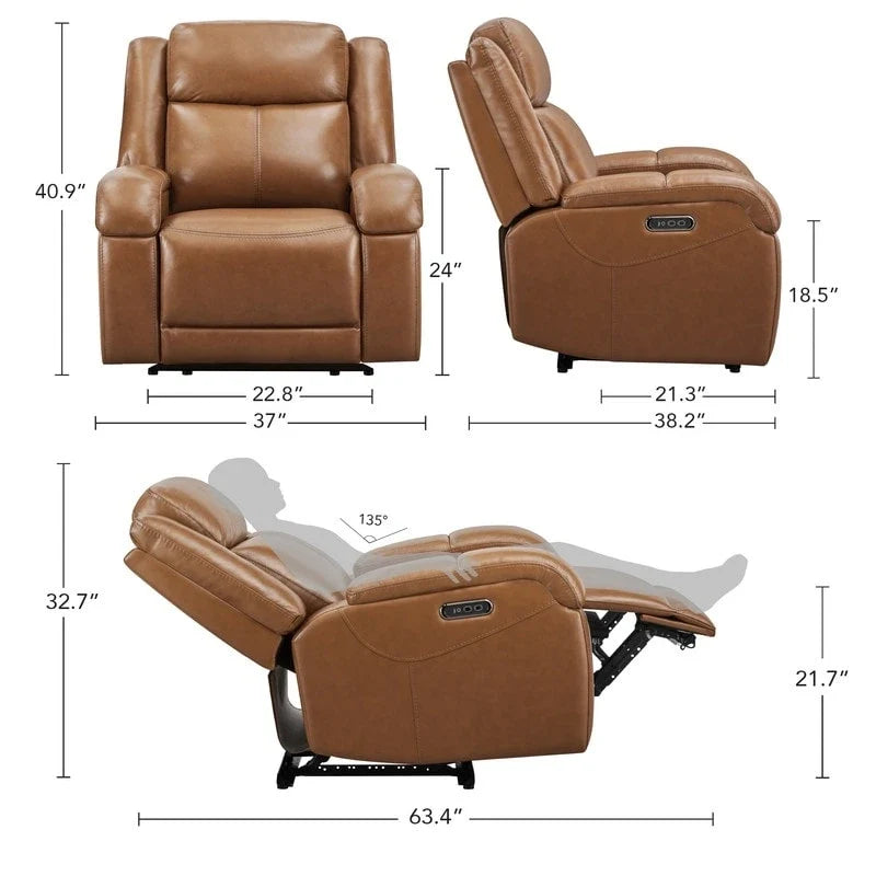 Sillones reclinables eléctricos con reposacabezas eléctrico y puertos de carga