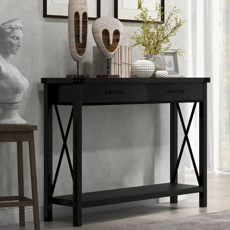 Konsolentisch im Industrial-Stil mit Schubladen