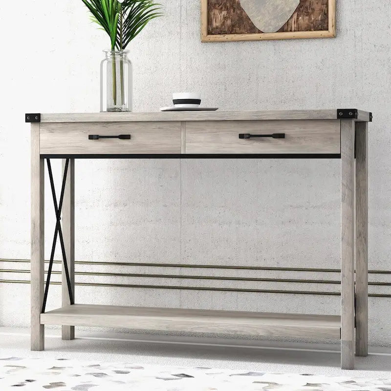 Konsolentisch im Industrial-Stil mit Schubladen