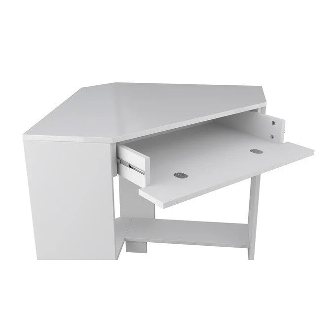 Eckschreibtisch mit Schublade und Ablagefach, Holzschreibtisch für das Homeoffice