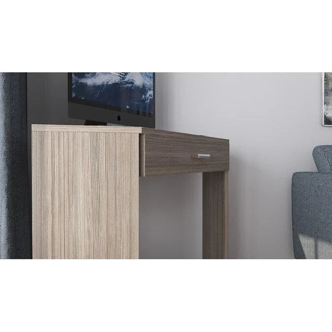 Eckschreibtisch mit Schublade und Ablagefach, Holzschreibtisch für das Homeoffice